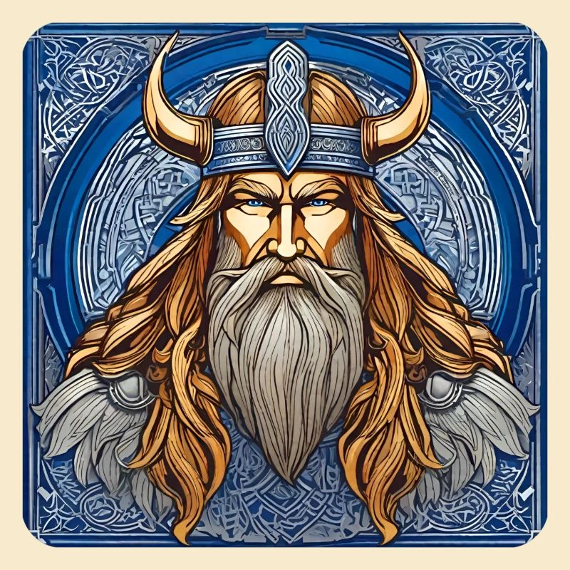 Stolzer Wikinger mit Hörner Helm