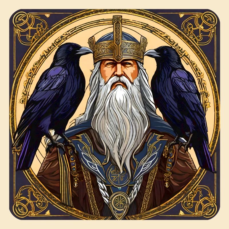 Wikinger Odin mit Raben
