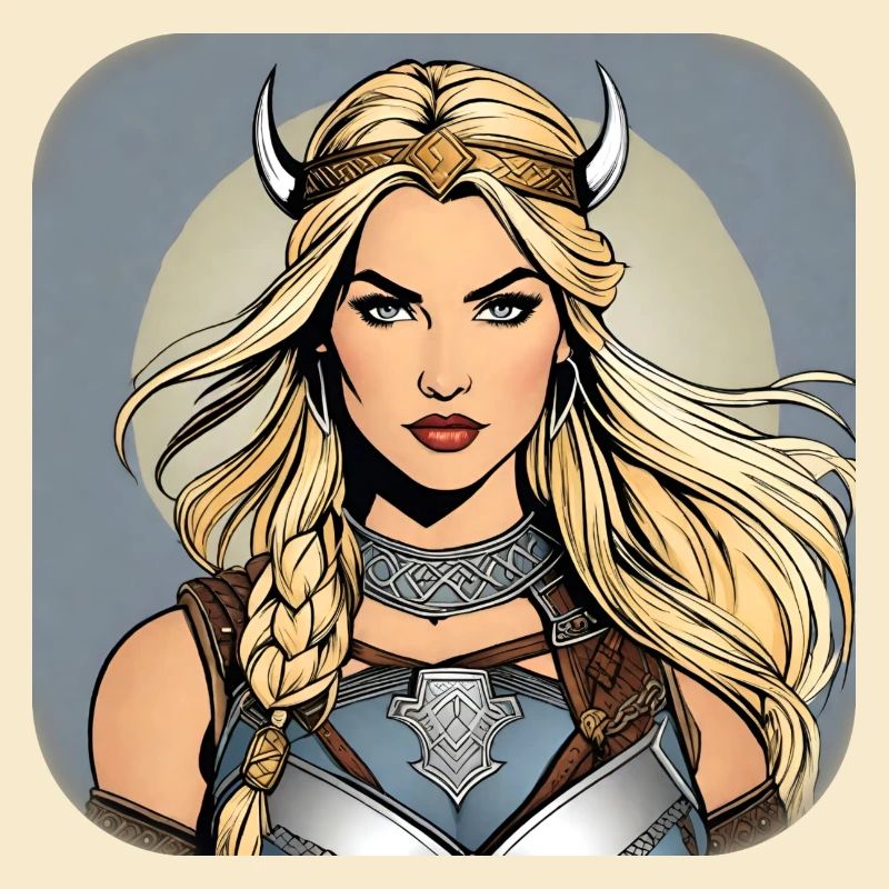 Stolze Wikingerin Germanin im Comic Style