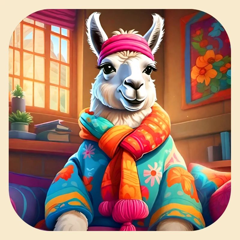 Cool Cozy Winter Llama