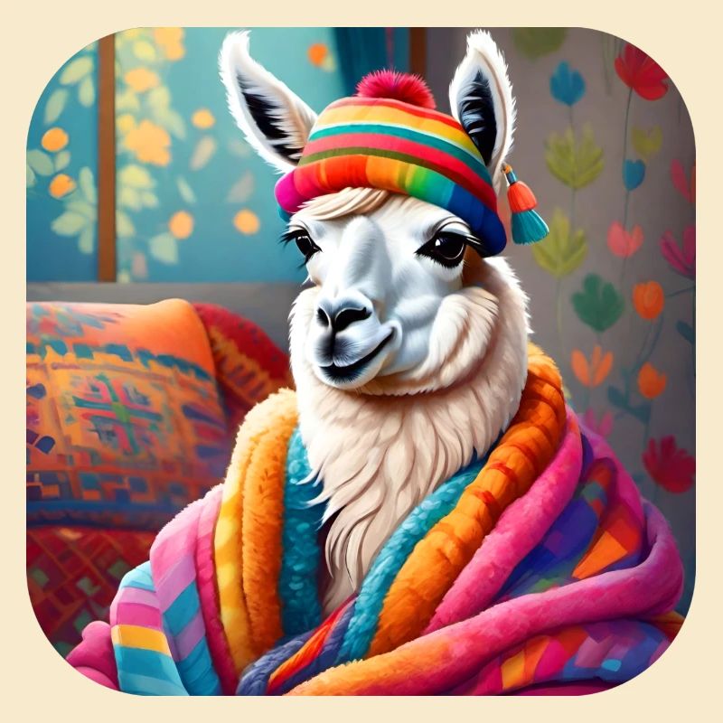 Cool Cozy Winter Llama