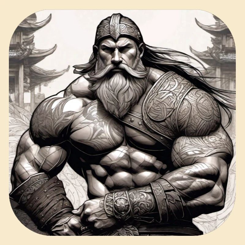 Stolzer Wikinger Krieger Germane