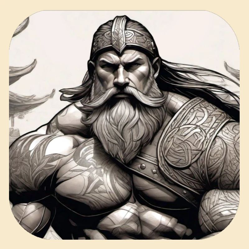 Stolzer Wikinger Krieger Germane