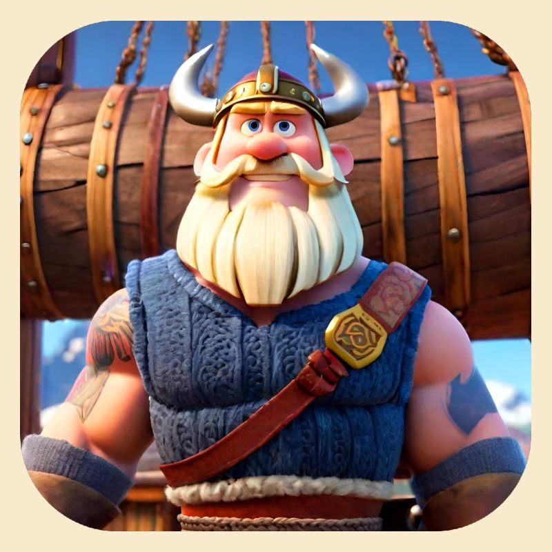 Cute Viking in comic style