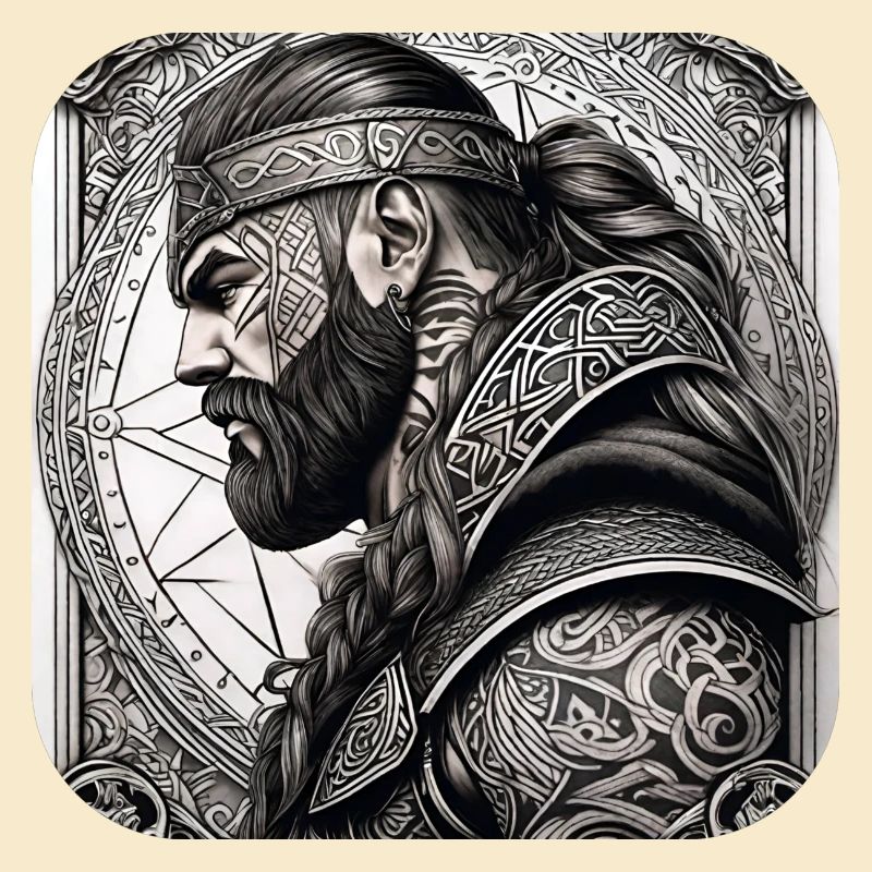 Stolzer Wikinger Krieger Germane