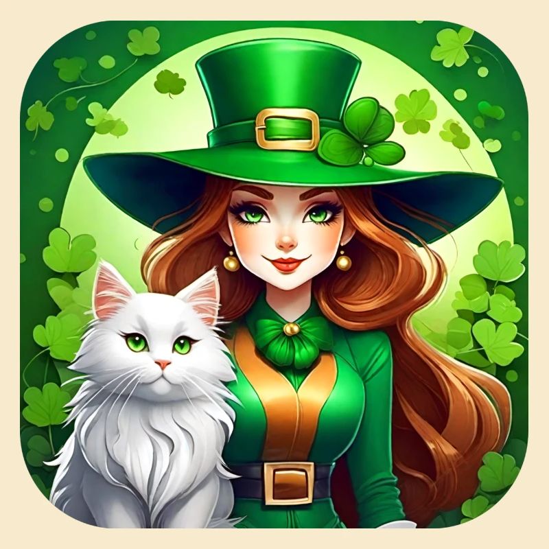 Leprechaun de la Saint-Patrick avec chat