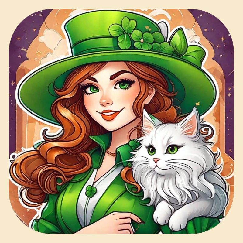 Leprechaun de la Saint-Patrick avec chat