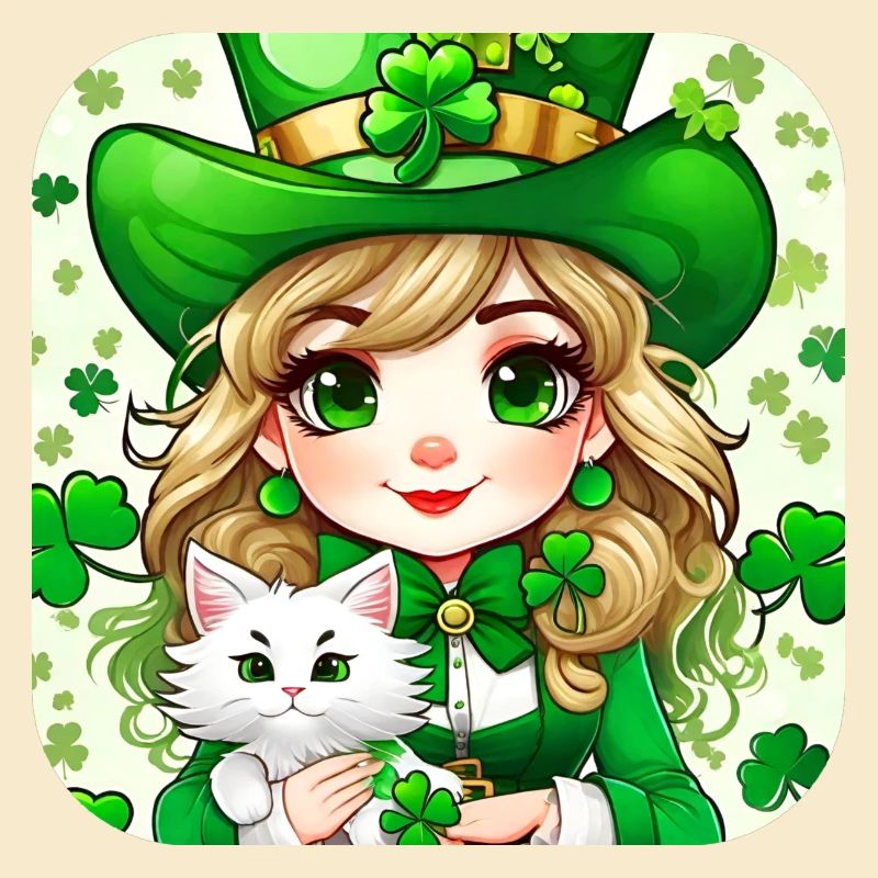 Leprechaun de la Saint-Patrick avec chat