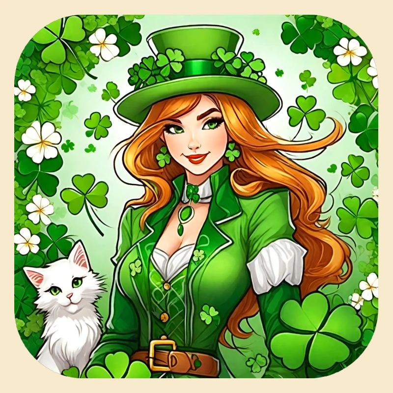 Lutin de la Saint-Patrick avec chat