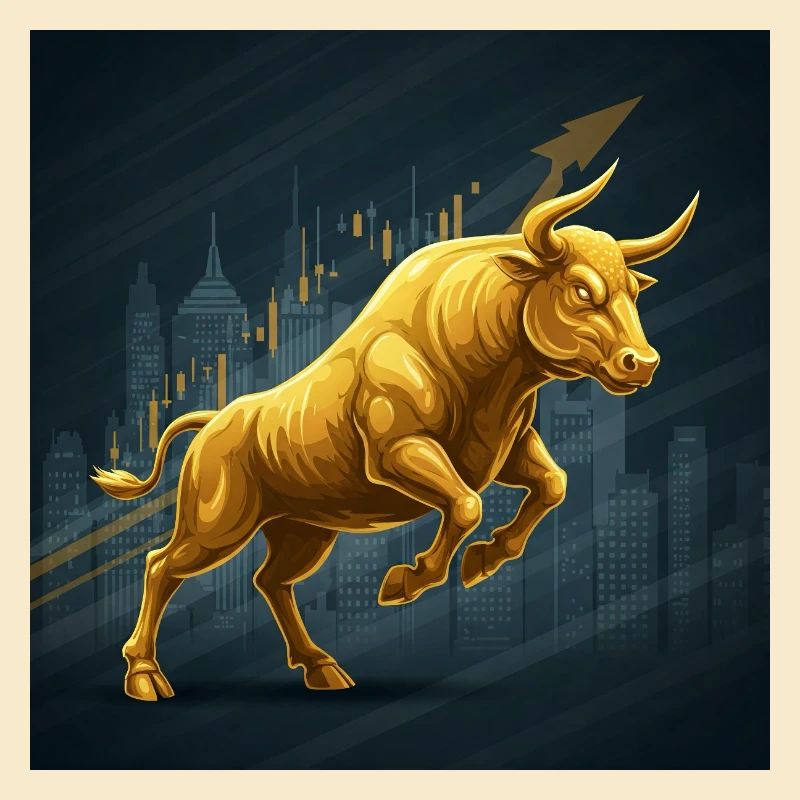 Taureau de trading doré