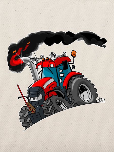 ROTER TRAKTOR weißer Rand