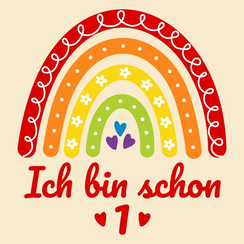 1. Geburtstag Mädchen Regenbogen Ich bin schon 1