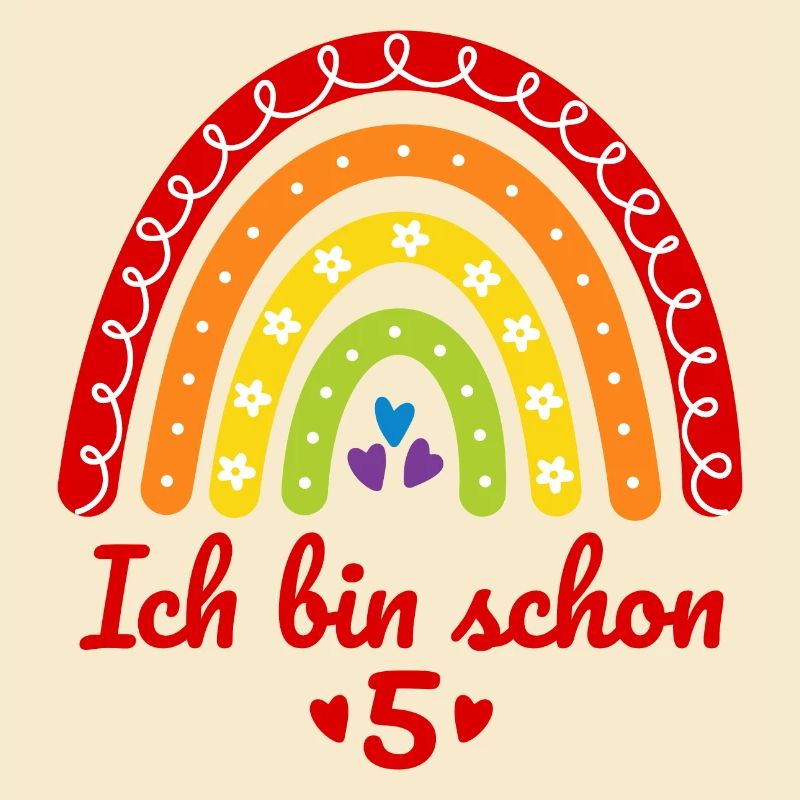 5. Geburtstag Mädchen Regenbogen Ich bin schon 5