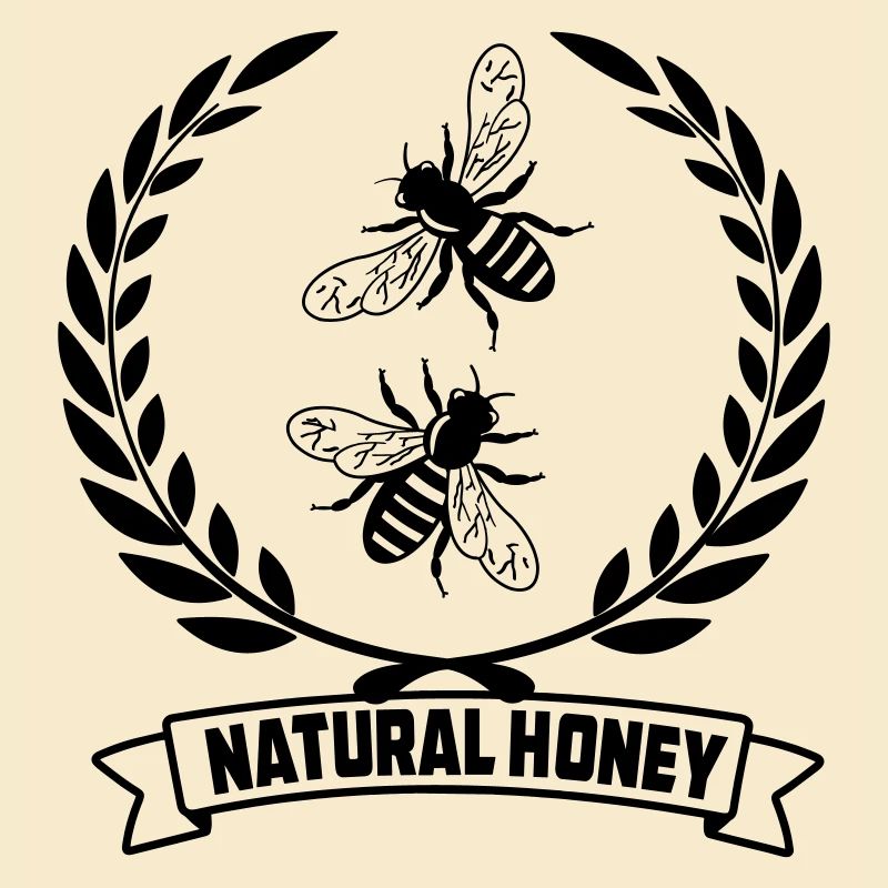 Bees in laurel wreath