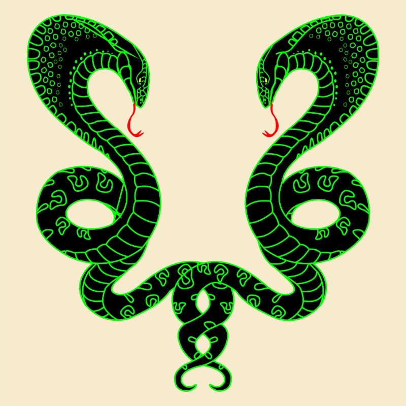 Two green snakes