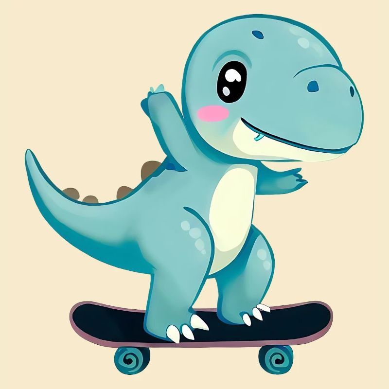 Skateboard Dinosaurier