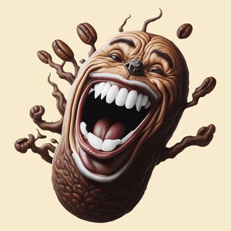 Glückliche Kaffeebohne