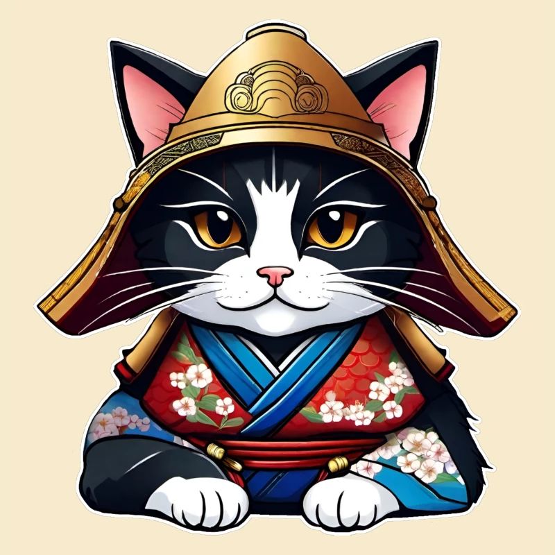 Niedliche Samurai Katze