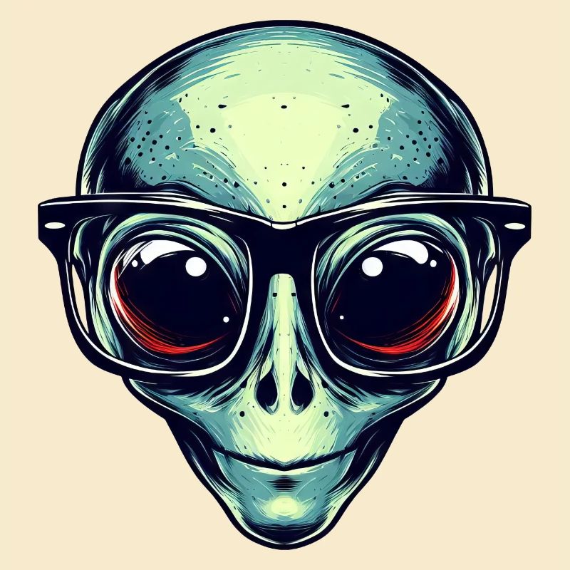 Nerdiges Alien mit Brille
