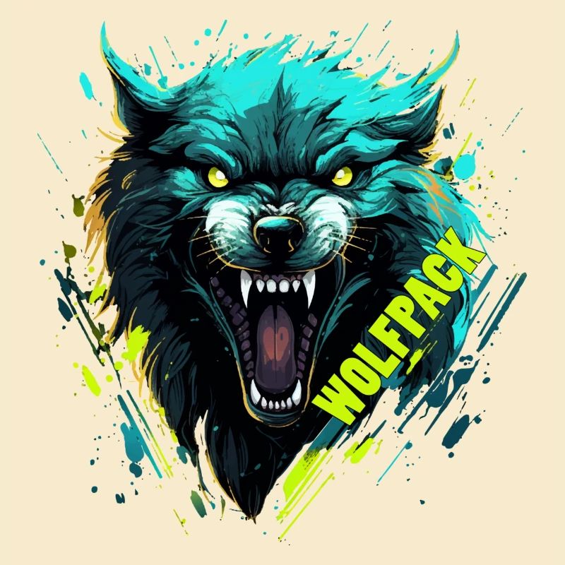 Neon Wolf Mask