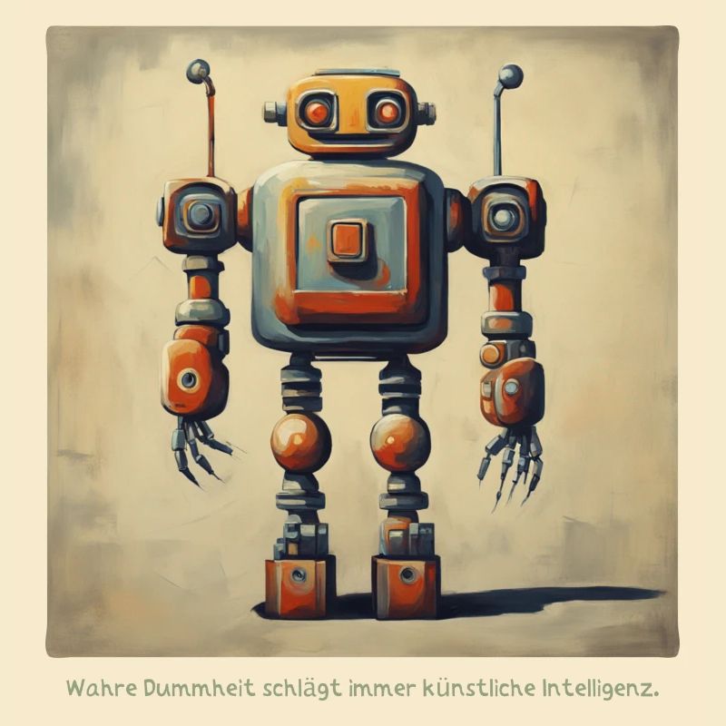 Dire Déclaration Intelligence Robot Rétro Nerd Lo