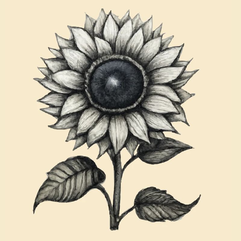 gezeichnete Sonnenblume