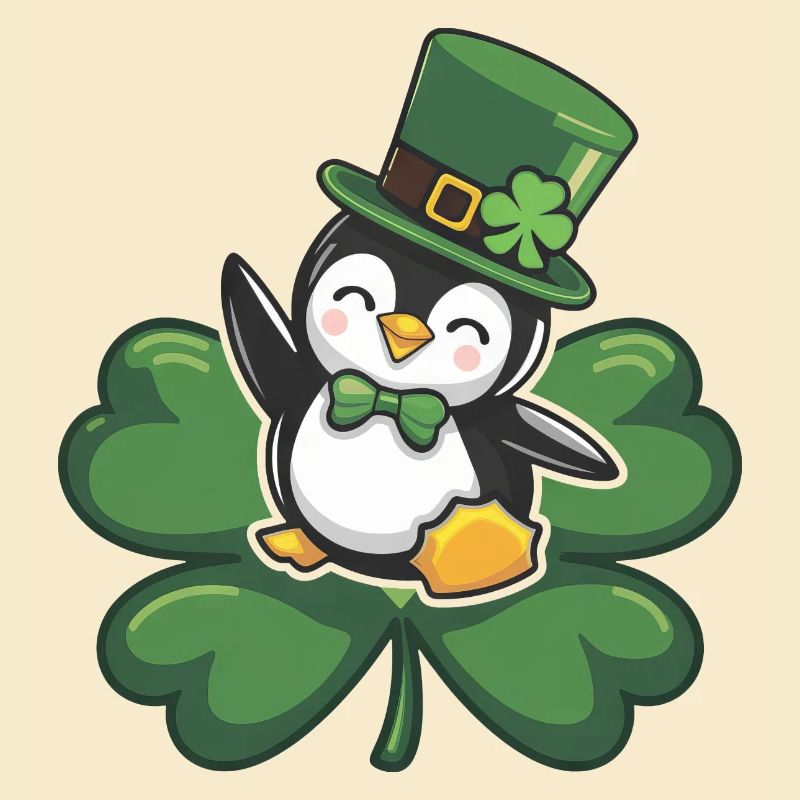 Pingouin de la Saint-Patrick : mignon