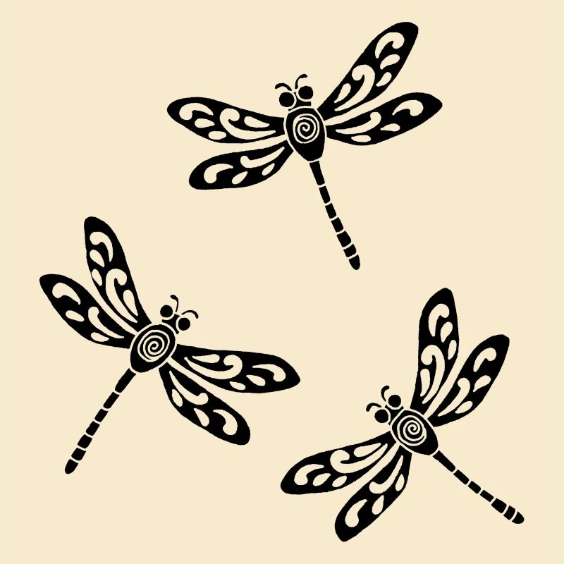 trio de libellules noires