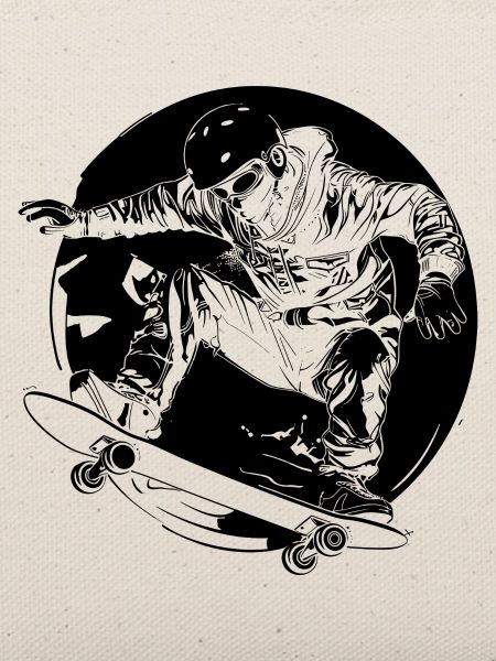 Skateboarder Comic-Stil