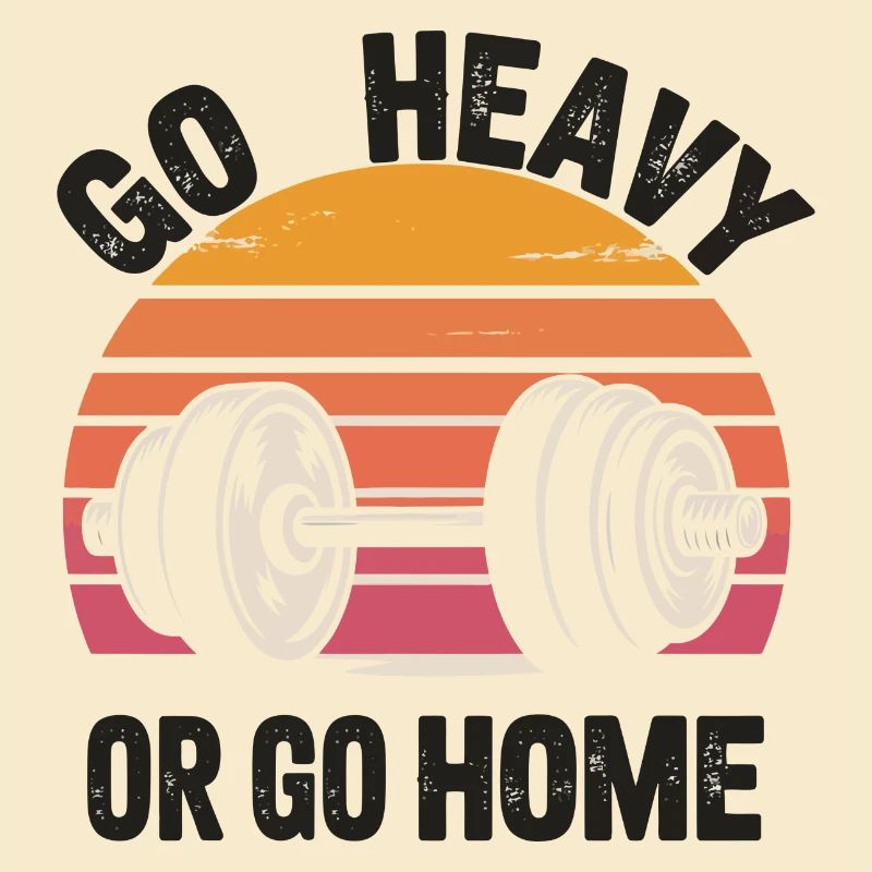 Go Heavy oder Go Home Retro Langhantel
