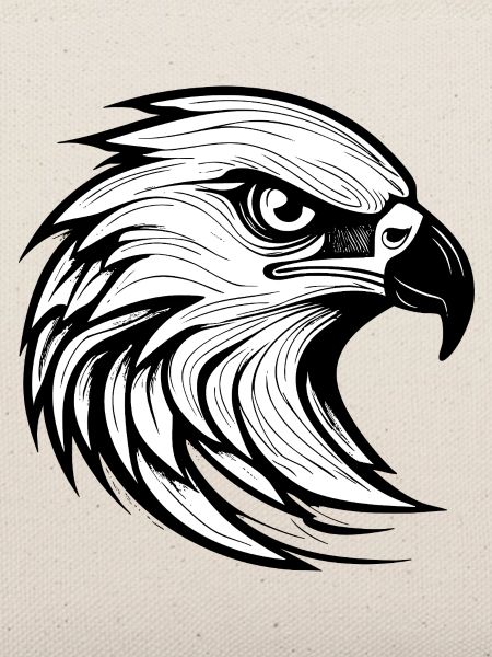 Detaillierte Adlerkopf-Illustration