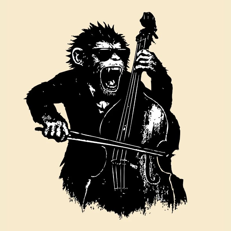 Wilder Affe am Cello