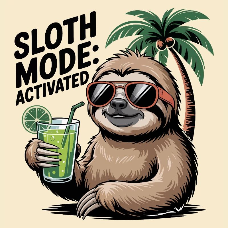 Sloth Mode Cocktail Funny Sloth