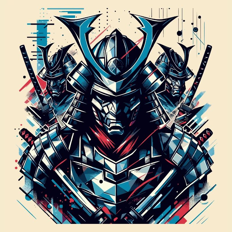 Futuristischer Samurai-Krieger Illustration