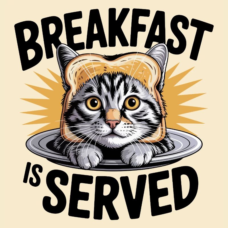 Petit-déjeuner chat humour