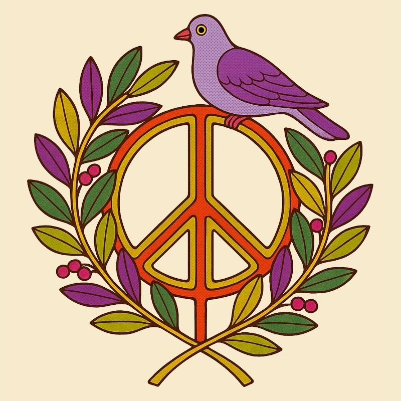Lebendiger Friedensvogel Blumenkranz