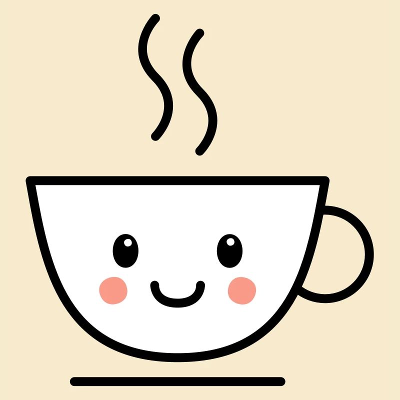 Kaffee, Tee oder Kakao Tasse mit kawaii Gesicht