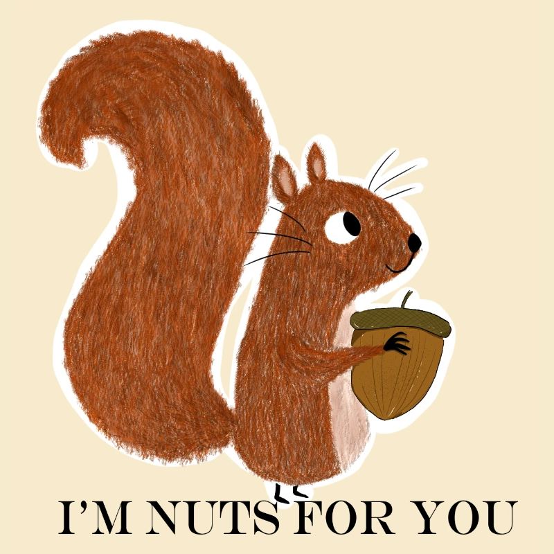 Eichhörnchen mit Eichel