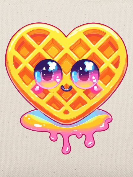 Kawaii Waffelherz Farbglanz