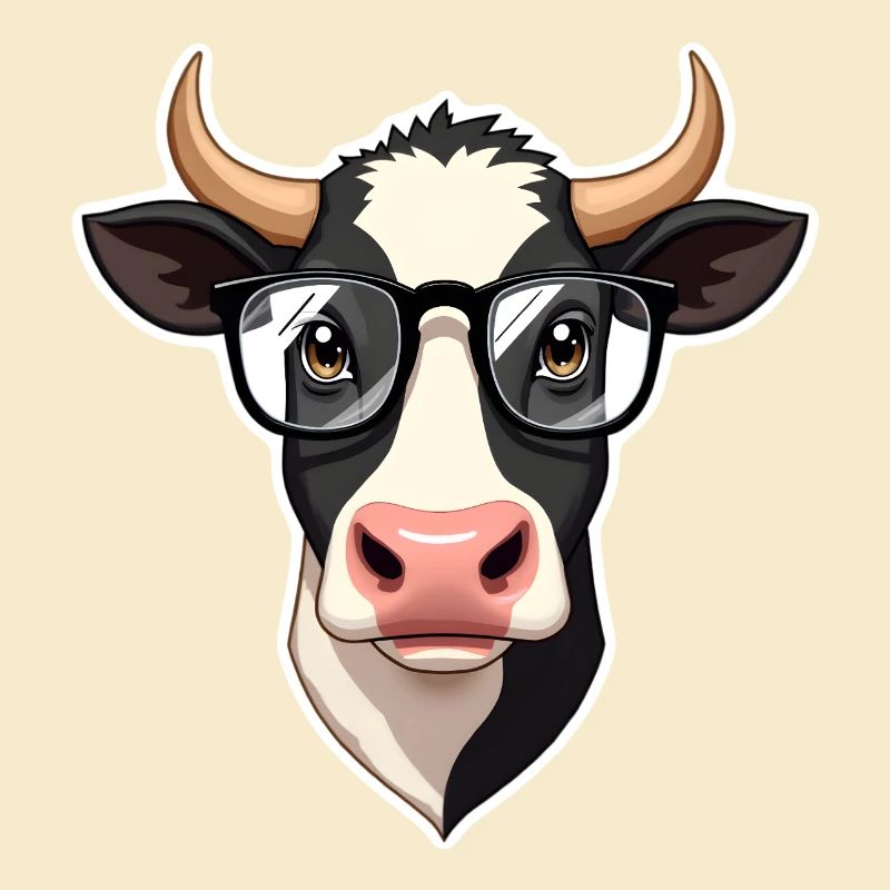 Kuh mit Brille