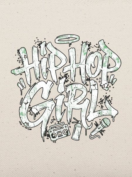 Hip Hop Girl Graffiti