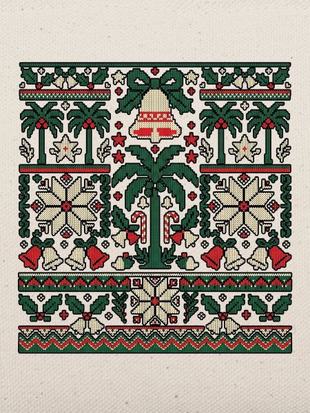 Weihnachts Strand Palmen Strickdesign