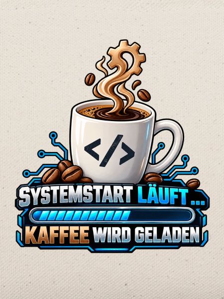 Systemstart läuft – Kaffee wird geladen