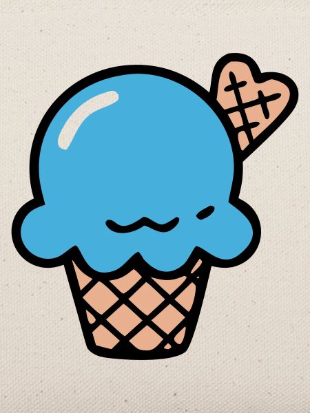 Blaue Eiscreme Waffel Icon