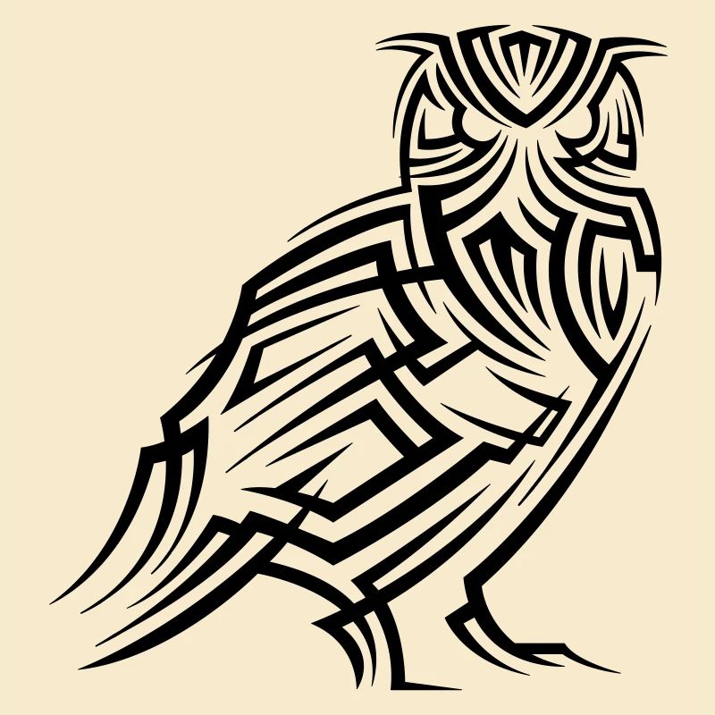 Eule Tribal Tattoo