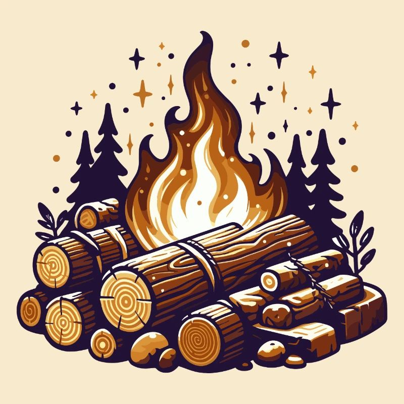 BÛCHE DE FEU DE CAMP FORÊT CHALEUR HIVERNALE BÛCHE DE FEU DE CAMP