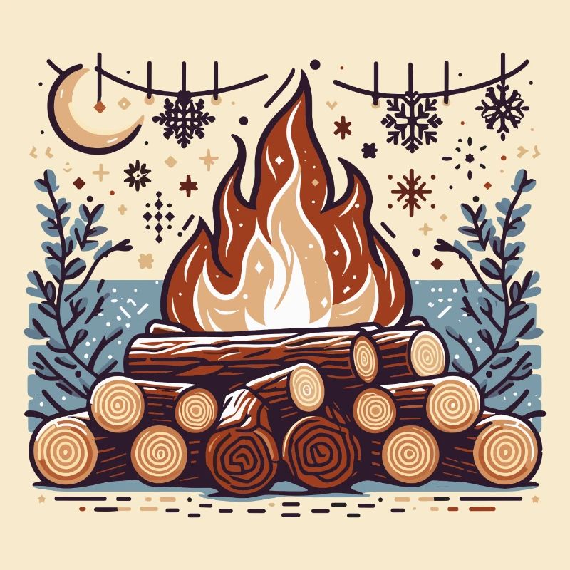 CAMPFIRE FOREST WINTER FIRE PIT CAMPING NIGHT