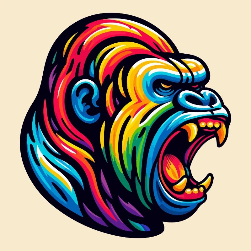 ROARING GORILLA MONKEY ANIMAL AGGRESSIVE EVIL SCREAM
