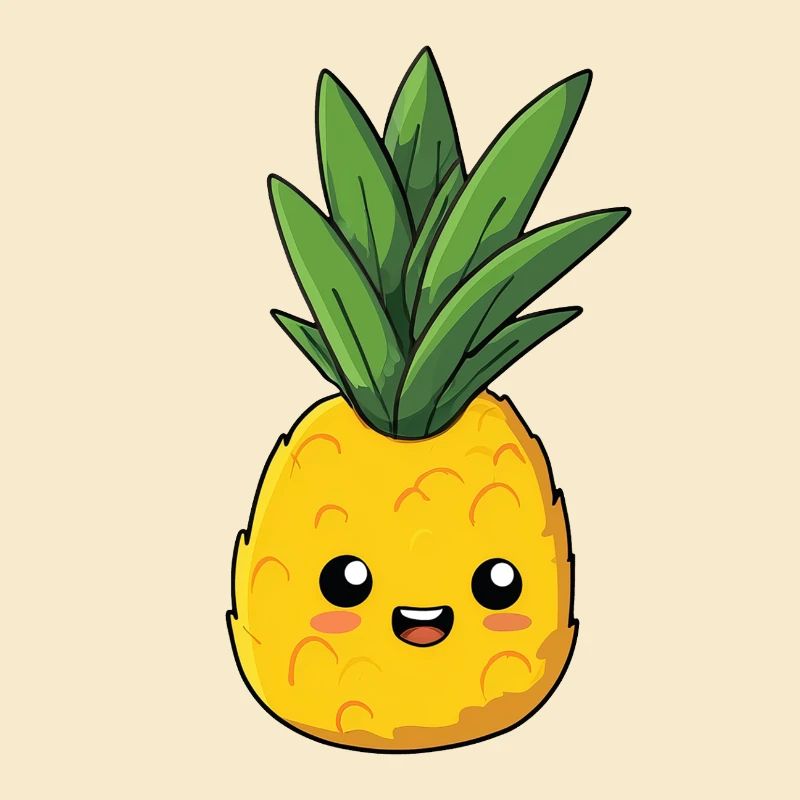 Pineapple content, innocent and cute expression
