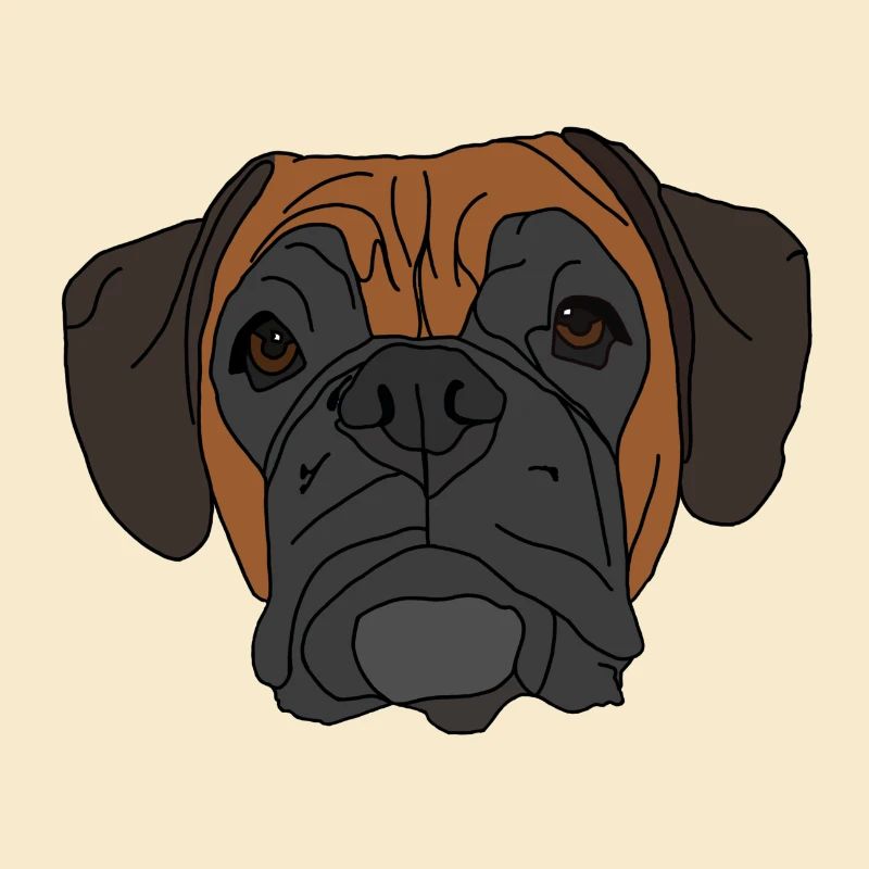 Conception de visage de chien boxer